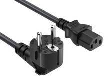 10ft Schuko to C13 Computer Power Cord, Right Angle, 18 AWG H05VV-F, 10A/250V... picture