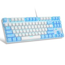 MageGee 75% Mechanical Keyboard Red Switch 87 Keys White/Blue Japan Import picture