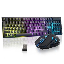 Combo De Teclado Y Raton Con Tacto Mecanico Y Bateria Recargable Lujo picture