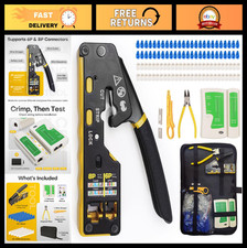 All-in-One Ethernet Crimp Tool Kit with Tester, Carrying Case, 50 Connectors & B picture