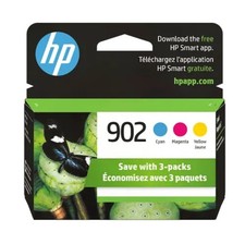 Genuine HP 902 Tri-Color 3-PACK OEM Ink Cartridge New picture