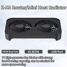 WARVANK Z-X4 Dual Fan Router Cooling Pad USB Silent Cooler Stand picture