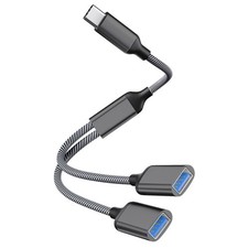 USB C Male to Dual USB Female Adapter, USB Splitter, Type C OTG Adapter picture