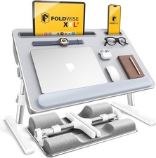 2-In-1 Lap & Bed Desk with Soft Cushions - Adjustable Height & Angle, Foldable L picture