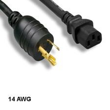 Kentek 10' L6-20P to C13 Power Cable 14 AWG 15A/250V SJT for Network/Data Center picture
