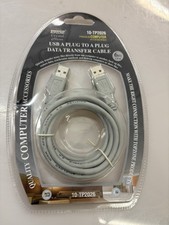 Topzone USB A Plug to A Plug Data Transfer Computer Cable 6 ft Cable Brand New picture