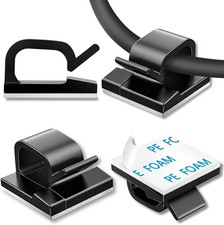 100 Pcs Cable Clips, Adhesive Cable Organizer Cord Holder Wire Clip Wire Managem picture
