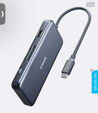 Anker 341 7-in-1 USB-C Hub HDMI USB 3.0 SD/microSD PD A8346 Gray picture