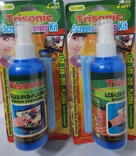 2 Pack Trisonic Screen Cleaning Kit  LCD LED TV Monitor Cleaner Microfiber Cloth picture