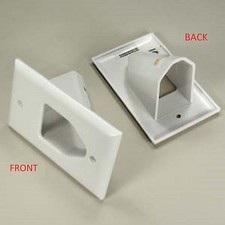 New DataComm 1-Gang Recessed Cable Wall Plate, White (45-0001-WH)  picture