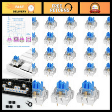 120 PCS Blue Mechanical Keyboard Switches - 3 Pin Clicky, Pre-Lubed, Dustproof f picture