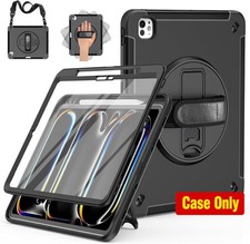 Shockproof Case for iPad Pro 13 Inch 2025, Heavy Duty, Black, Rotating Stand picture