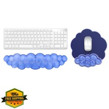 KEPUTAIER Gel Cloud Keyboard Mouse Wrist Rest Blue Set picture