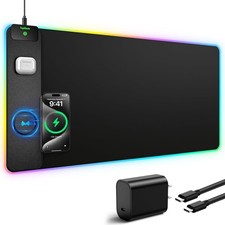 TopMade Wireless Charging Mouse Pad, RGB Gaming Mousepad Home Office Desk Pad, 3 picture