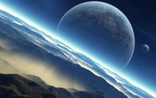Landscape space planet universe Custom Gaming Mat Desk picture