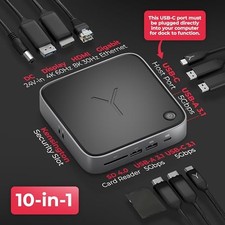 BRYDGE STONE CORE POWERED CHARGING DOCKING STATION – 10 PORTS, 100W PD, -  BLACK picture