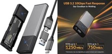 Adaptador de carcasa SSD M.2 [NVMe y SATA] [sin herramientas] [aluminio], NVMe. picture