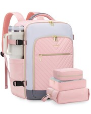 LOVEVOOK Large Travel Backpack for 40L-4Pcs, Pink - Pale Grey - Dark picture