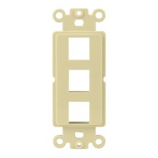 Construct Pro 3-Port Single Gang Keystone Decora Style Insert Strap (Ivory) picture