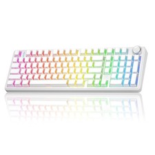 AULA F99 Pro Wireless Mechanical Keyboard Silent White RGB Hot Swappable Gaming picture