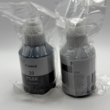 SET of 2 - Canon GI-20 PGBK Ink Bottle For PIXMA G6020 & G5020 MegaTank Printers picture