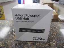 Best Buy essentials 4-Port Powered USB 2.0 Hub, LED Display - New picture