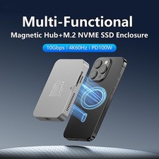 Magnetic Docking Station with M.2 NVMe SSD Enclosure, 10Gbps USB C Hub picture