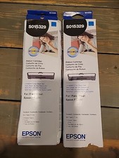 (2x) New EPSON Black Ribbon Cartridge S015329 For FX-890 Series Printer Genuine picture