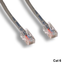 Kentek Gray 25ft Cat6 UTP Patch Cord No Boot 24AWG 550MHz Pure Copper Ethernet picture