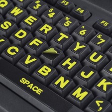 2PCS Large Letter Keyboard Stickers Yellow High Contrast Universal Laptop PC picture
