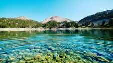 Landscape nature water ripples mountains Custom Gaming Mat Desk picture