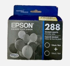 Genuine Epson 288 Double Pack Two Pack Black Ink Cartridges Exp. 5/2026 New  picture