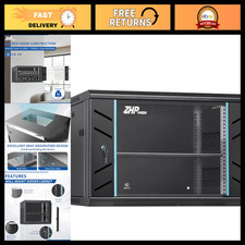 6U Wall Mount Network Rack Cabinet - Steel, Vented, Easy Assembly, 15