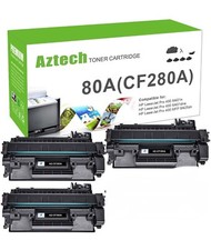 Aztech Compatible Toner Cartridge Replacement for HP 80A CF280A 80X CF280X 3pk picture
