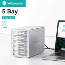 5 Bay USB C Hard Drive Enclosure Daisy Chain For 2.5