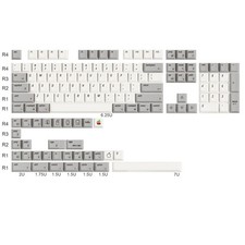 Cherry Profile Retro White Grey Mac Style Dye Subs PBT Keycap Set picture