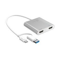 j5create USB-C to Dual HDMI Multi-Monitor Adapter with 4K UHD Support Silver picture
