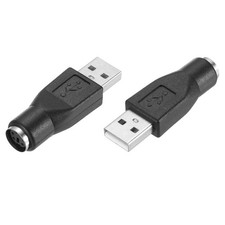 2 Pcs PS/2 to USB Port PS/2 to USB Adapter PS/2 Female to USB Male Black picture