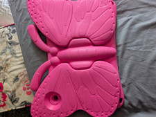 10 Inch Pink Butterfly Universal Silicone Stand Case w/ Handle Strap, Shockproof picture