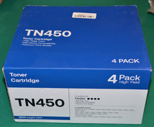 TN450 High Yield Black Toner Cartridge Non OEM. 4-Pack, 3 New Sealed, 1 Opened picture