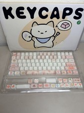 Kawaii Pink Cat Bakery Keycap Set 95 Key XDA Profile PBT Dye Sub Keycaps Cute picture