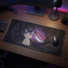 Gengar Mimikyu GX Tag Team Up Pokemon Mat Pad TCG XXL Playmat Mousepad 35x16