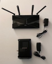 Netgear CM700 Cable Modem Docsis 3.0 & TP-Link Archer AX10 Wireless Router Combo picture