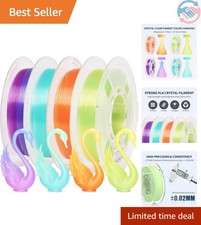 Transparent Multicolor Rainbow Filament, Crystal Rainbow PLA Clear 3D Printer... picture