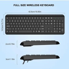 TAYDERLY MK258 WIRELESS KEYBOARD & MOUSE COMBO, 2.4G SILENT CORDLESS -  BLACK picture