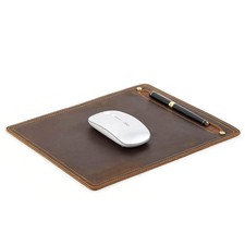 Handmade Crazy Horse Cowhide Mouse Pad, Italian Genuine Leather Mouse Pad for... picture