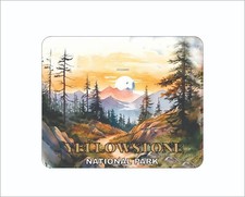 Yellowstone National Park Wilderness Mouse Pad Painting Art 7 3/4 x 9