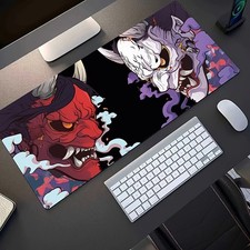 Japanese Ukiyo-E Demon Pattern Large Gaming Mouse Pad, Keyboard Desk Mat with picture