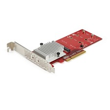 StarTech Dual M.2 PCIe SSD Adapter, x8/x16 NVMe/AHCI, 3.0 SSD, Red picture