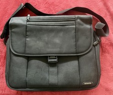 Samsonite Canvas Computer Laptop Messenger Bag Shoulder Bag Black Used picture